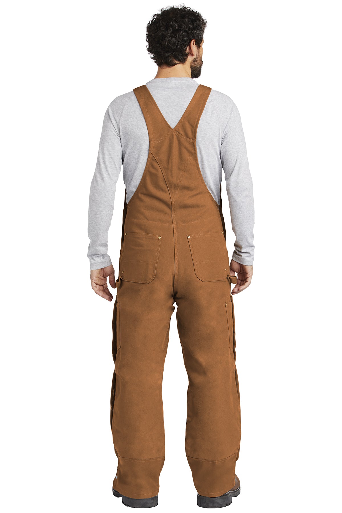 Carhartt ® Duck Quilt-Lined Zip-To-Thigh Bib Overalls