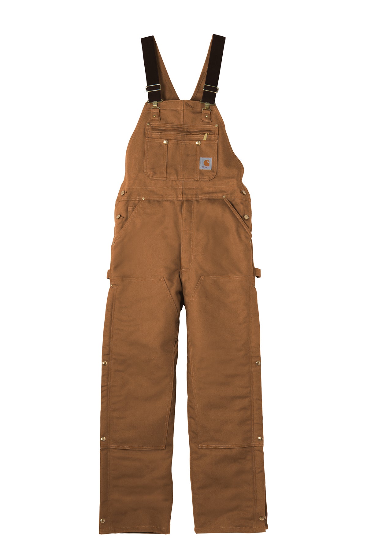 Carhartt ® Duck Quilt-Lined Zip-To-Thigh Bib Overalls