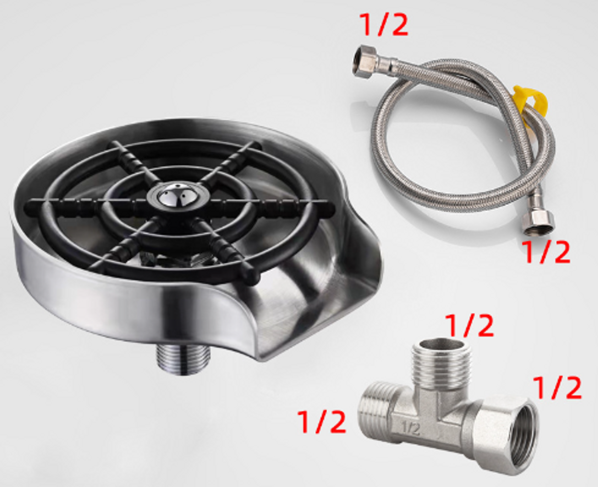 Glass Rinser for Kitchen, Kitchen Sink Accessories, Unlacquered Brass Bar Glass Rinser