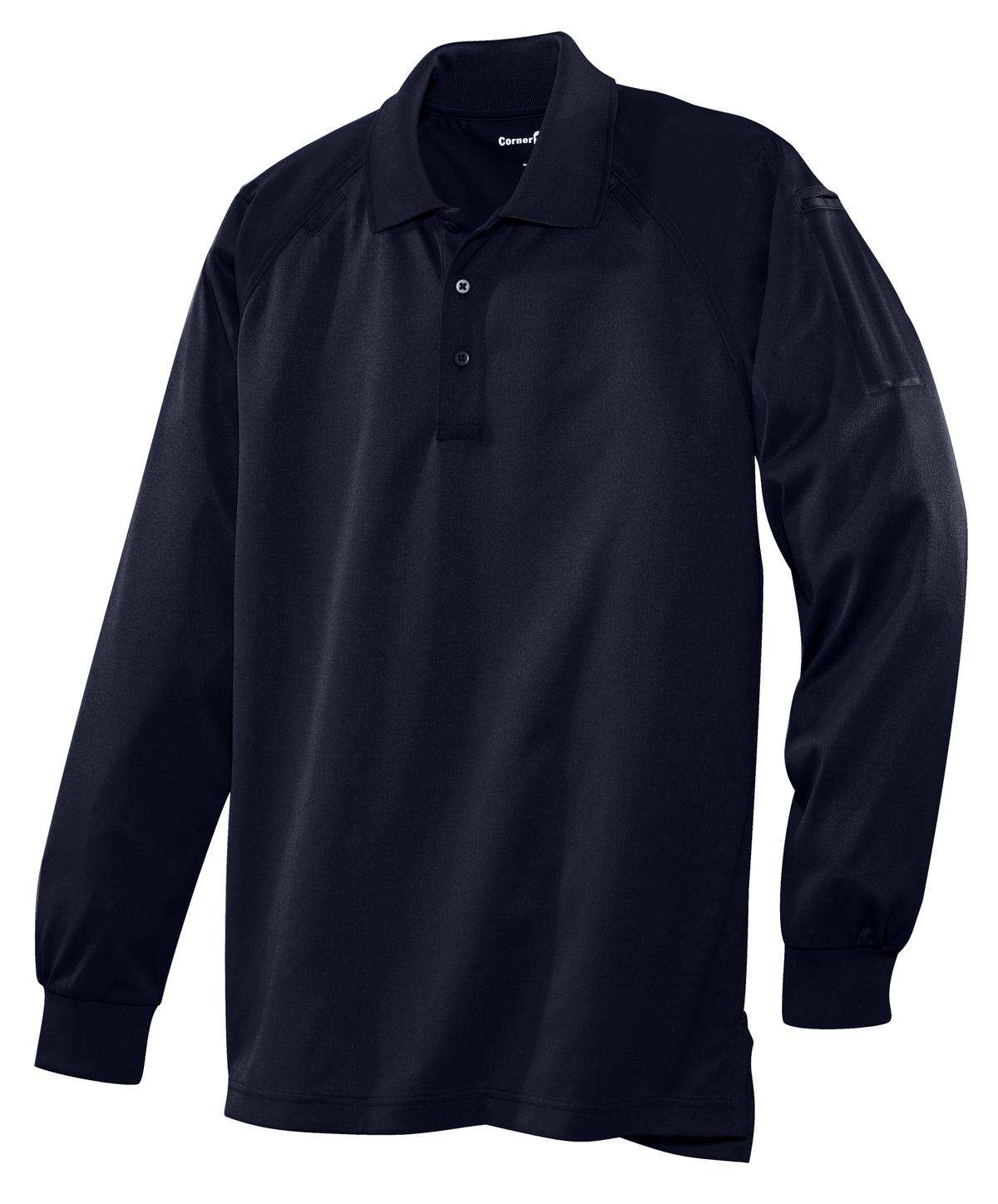 CornerStone - Select Long Sleeve Snag-Proof Tactical Polo - Dark Navy - Front flat