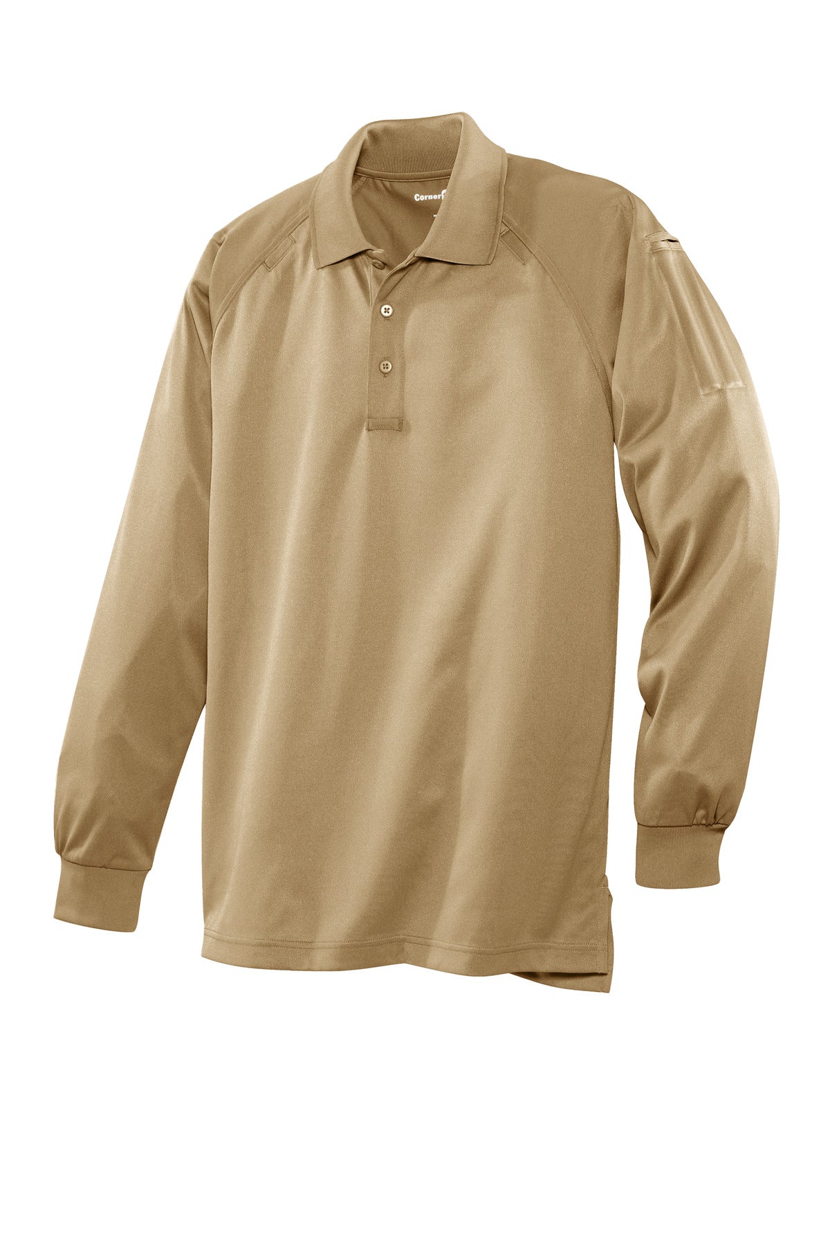CornerStone - Select Long Sleeve Snag-Proof Tactical Polo - Tan - Front flat