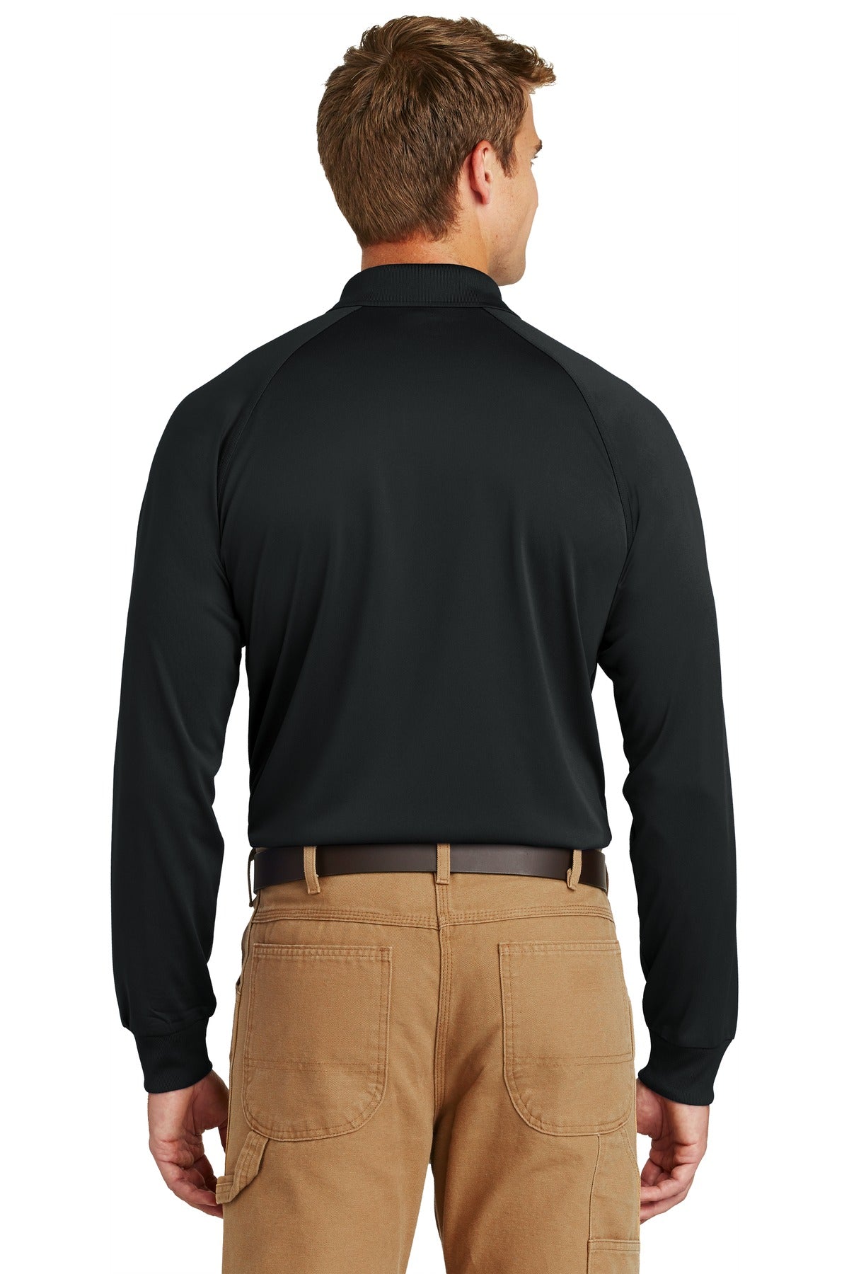CornerStone - Select Long Sleeve Snag-Proof Tactical Polo - Black - Back model
