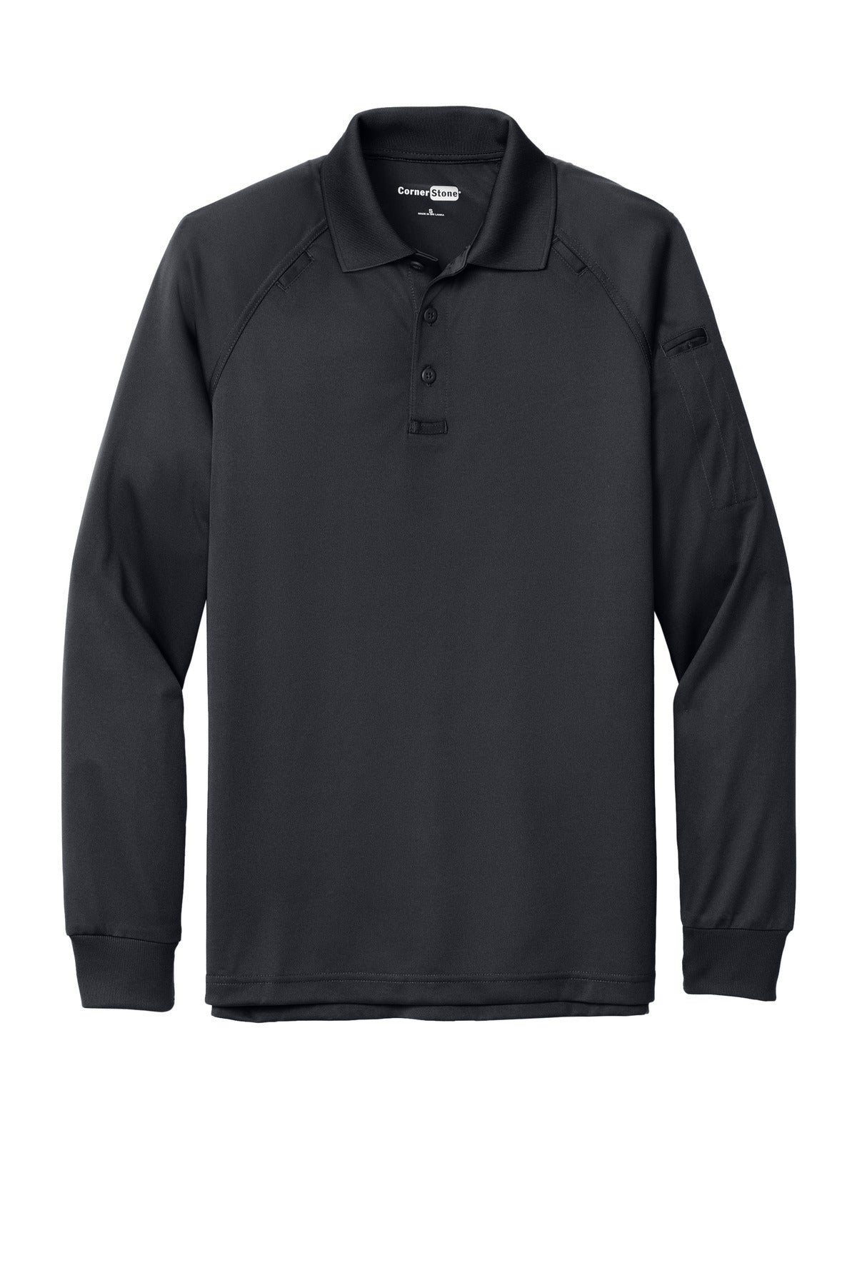 CornerStone - Select Long Sleeve Snag-Proof Tactical Polo - Charcoal - Front flat
