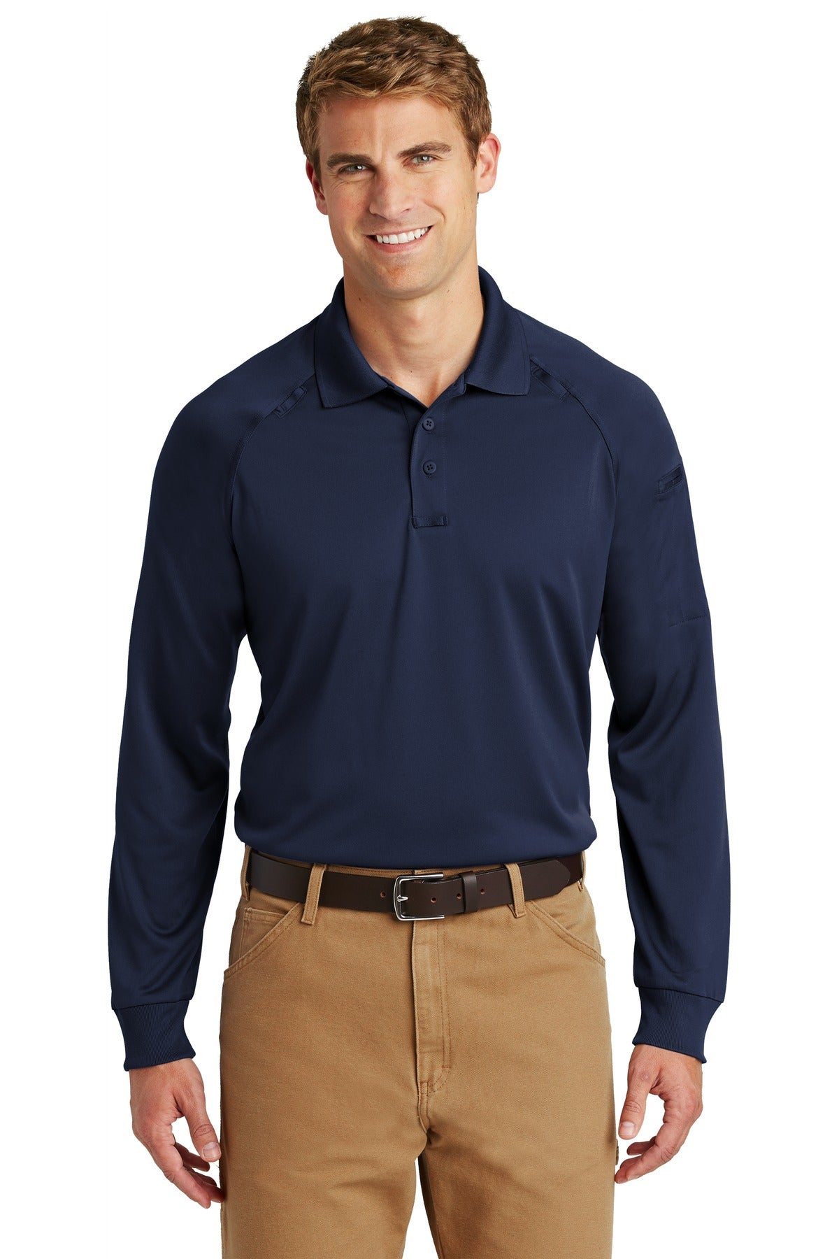 CornerStone - Select Long Sleeve Snag-Proof Tactical Polo - Dark Navy - Front model