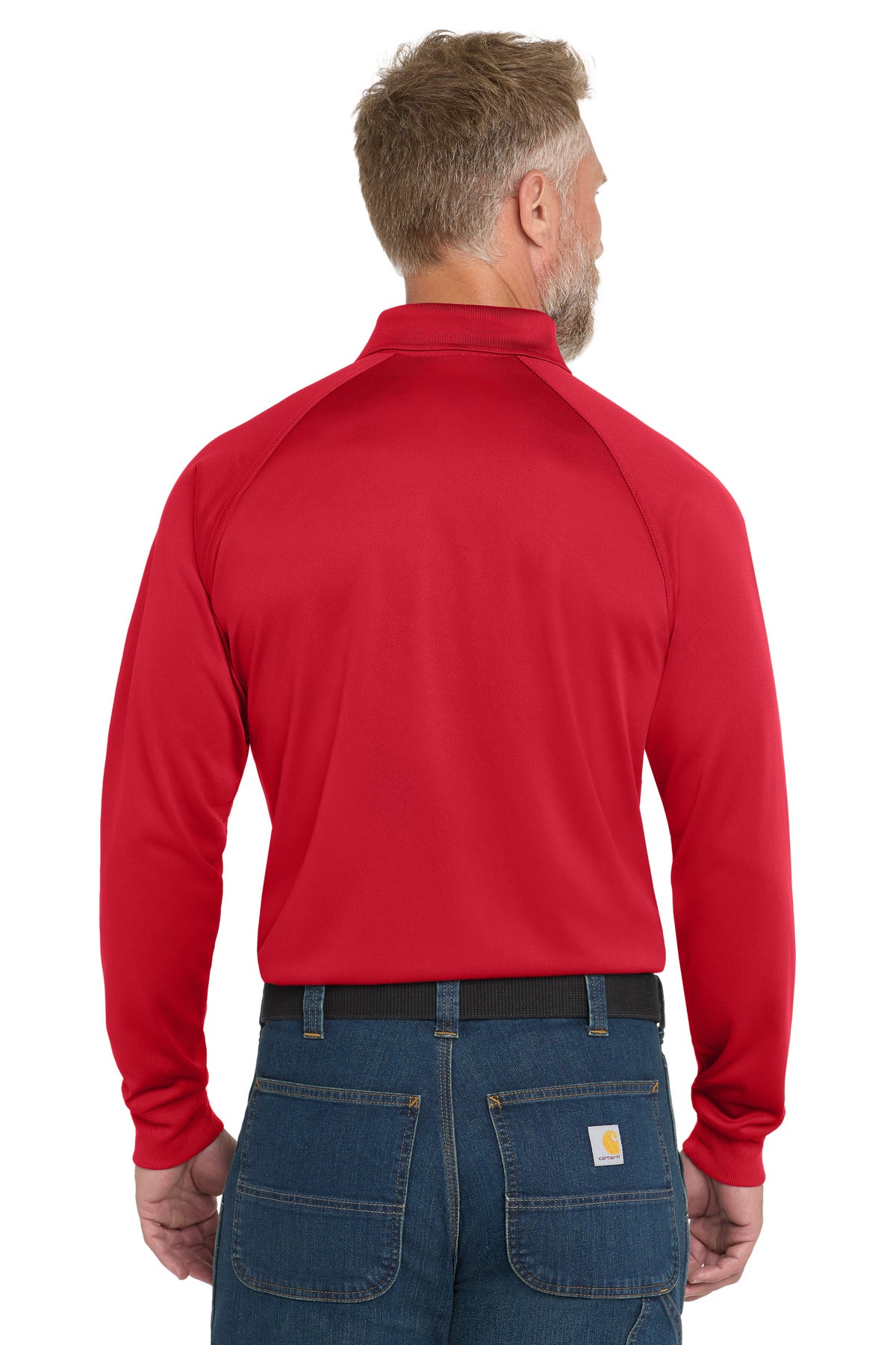 CornerStone - Select Long Sleeve Snag-Proof Tactical Polo - Red - Back model
