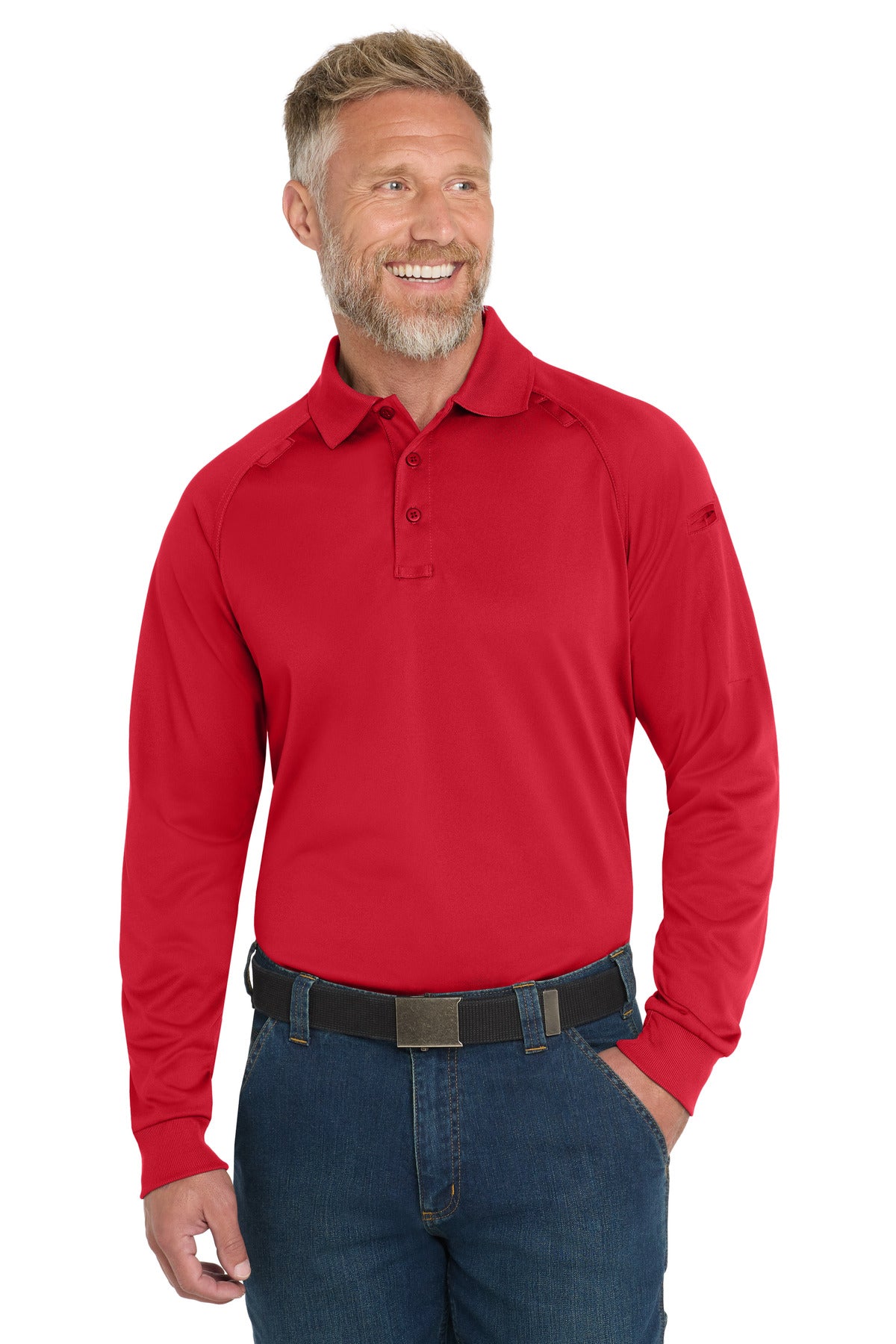 CornerStone - Select Long Sleeve Snag-Proof Tactical Polo - Red - Front model