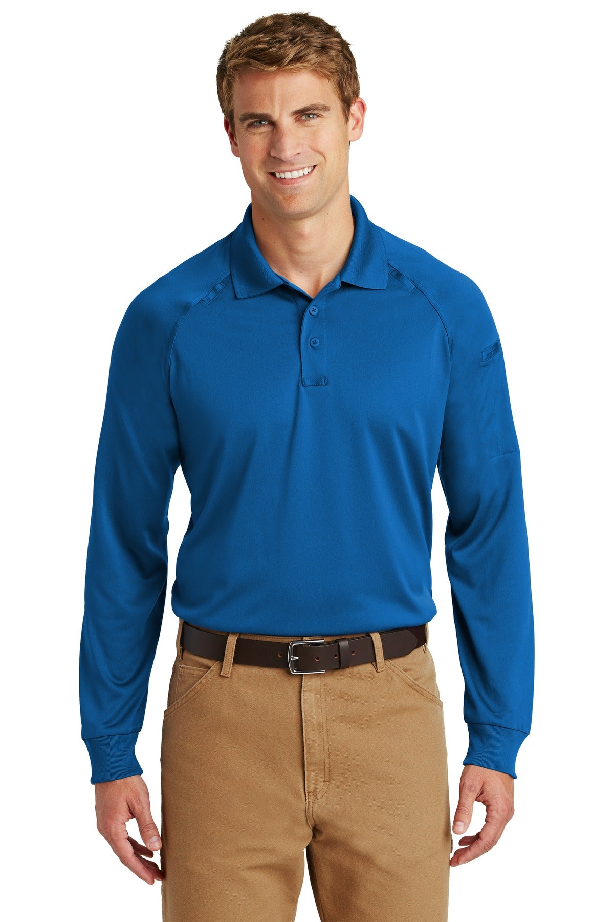 CornerStone - Select Long Sleeve Snag-Proof Tactical Polo - Royal - Front model