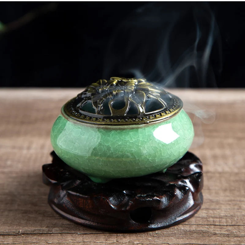 Vintage Ceramic Incense Burner Zen Decor