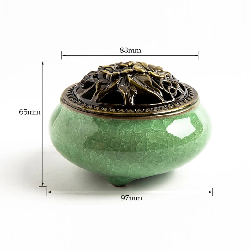 Vintage Ceramic Incense Burner Zen Decor