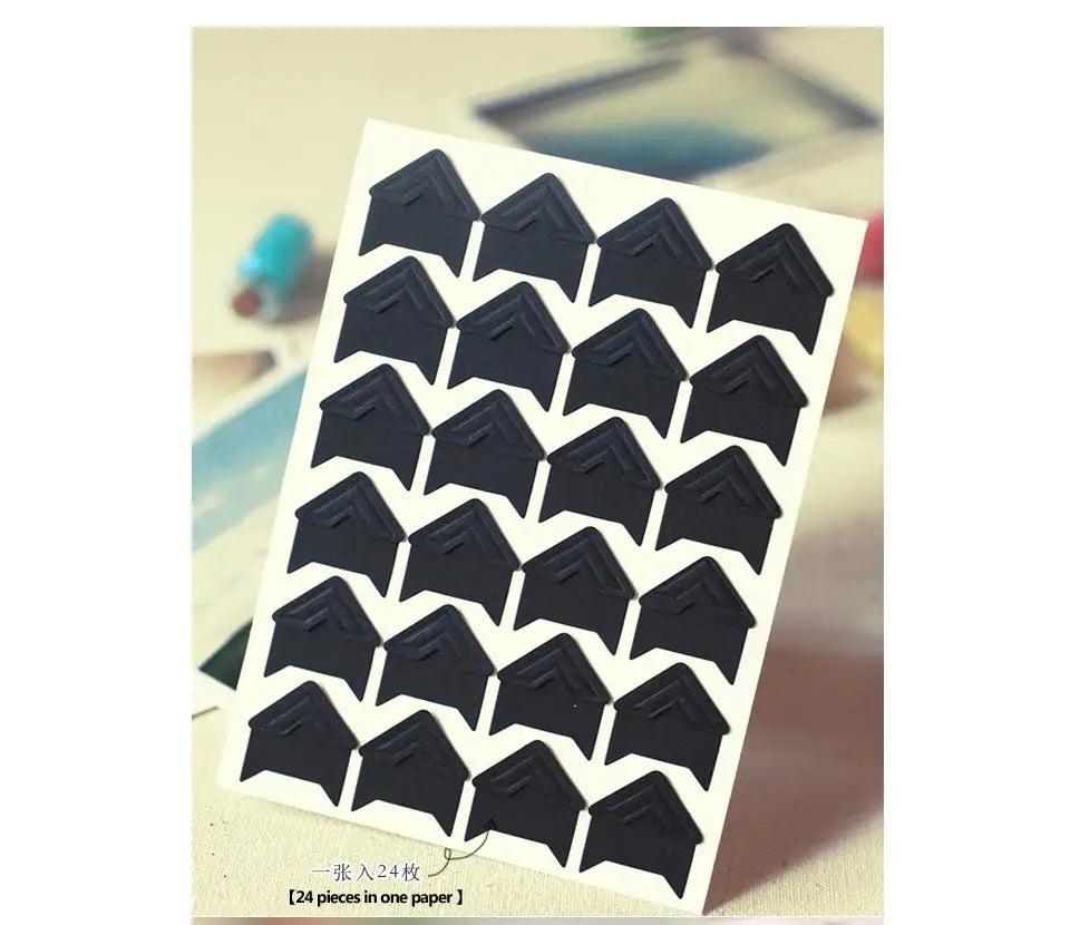 120 Pcs/Lot 5 Sheets DIY Vintage Corner Kraft Paper Stickers