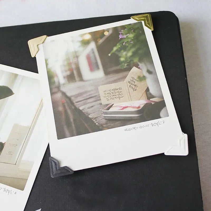 120 Pcs/Lot 5 Sheets DIY Vintage Corner Kraft Paper Stickers