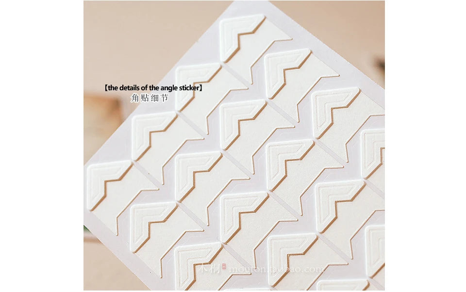 120 Pcs/Lot 5 Sheets DIY Vintage Corner Kraft Paper Stickers