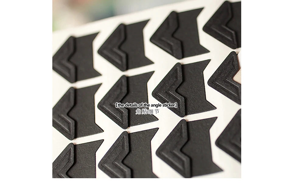 120 Pcs/Lot 5 Sheets DIY Vintage Corner Kraft Paper Stickers