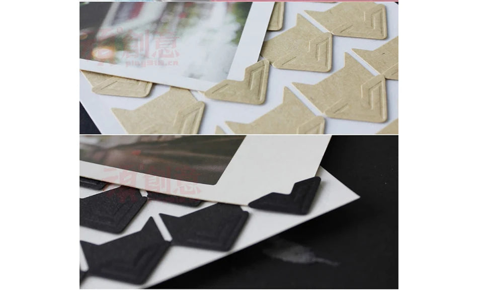 120 Pcs/Lot 5 Sheets DIY Vintage Corner Kraft Paper Stickers
