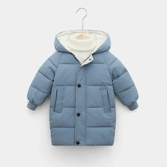 Children's Down Coat Winter Teenage Baby Boys Girls Cotton-padded Parka & Coats Thicken Warm Long Jackets Toddler Kids Outerwear