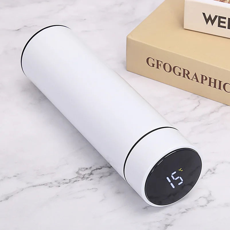 Smart Temperature Display Stainless Steel Vacuum Bottle – Customizable Logo