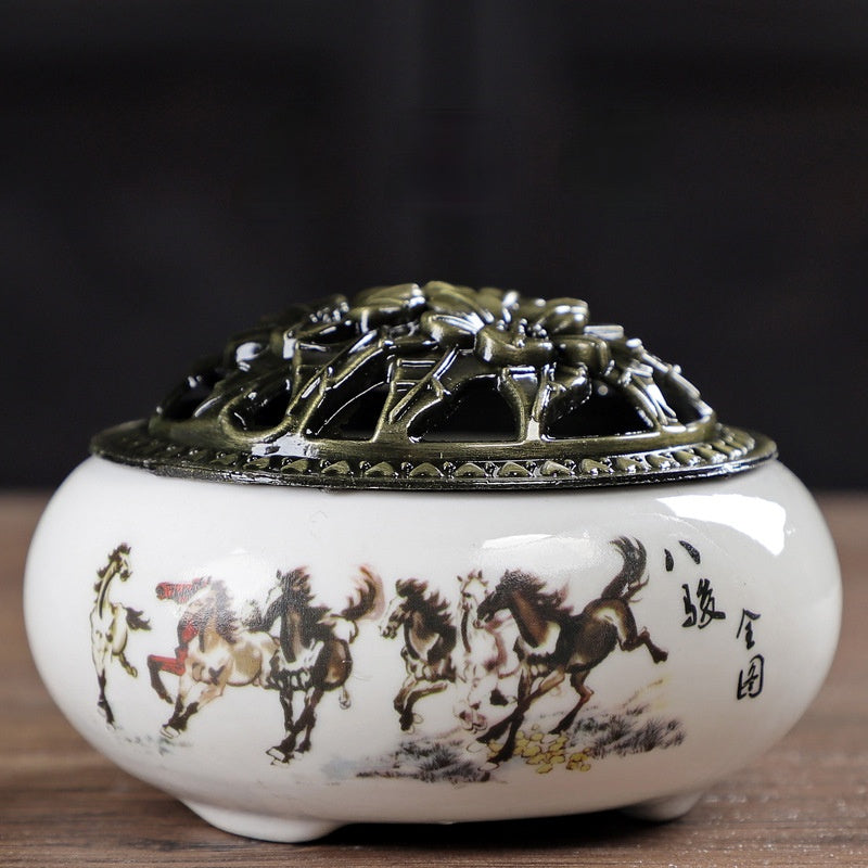 Vintage Ceramic Incense Burner Zen Decor