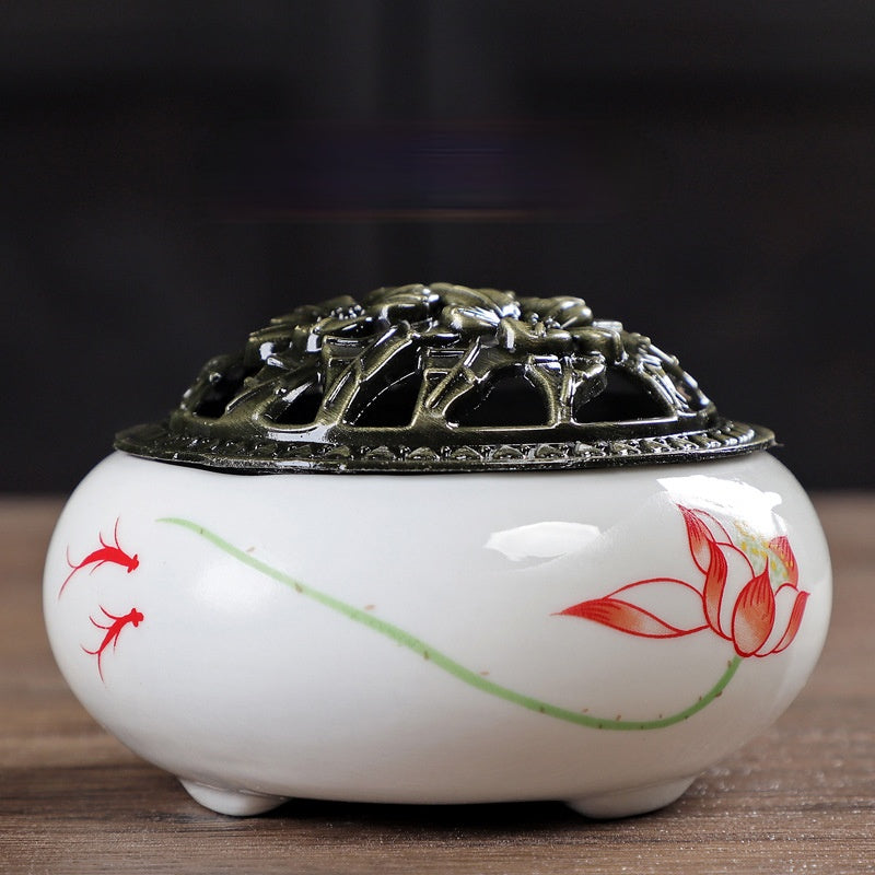 Vintage Ceramic Incense Burner Zen Decor