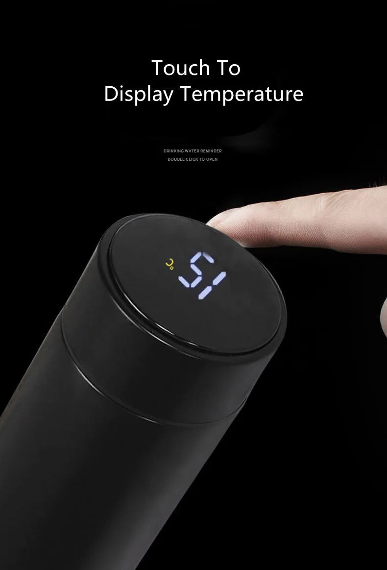 Smart Temperature Display Stainless Steel Vacuum Bottle – Customizable Logo