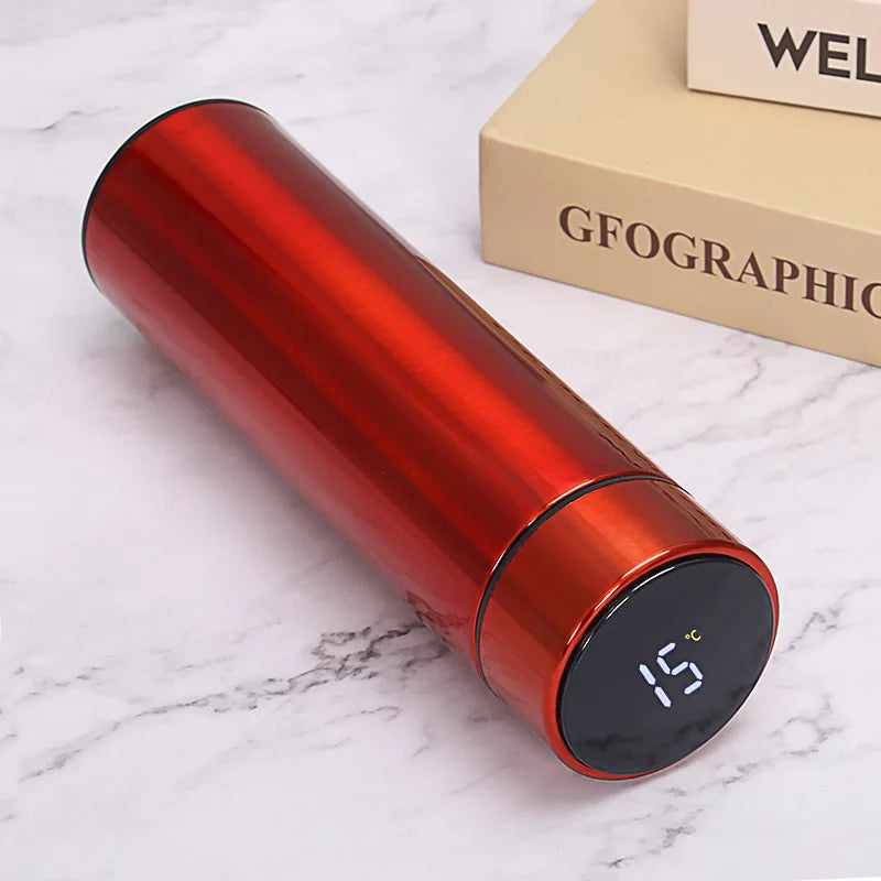 Smart Temperature Display Stainless Steel Vacuum Bottle – Customizable Logo