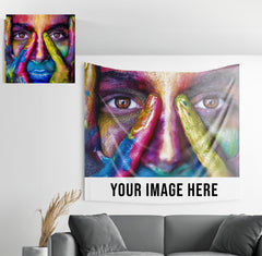 Indoor Wall Tapestries, Custom Wall Decor Tapestry, Personalized Picture or Text Wall Tapestry Backdrop, Wall Art Decor