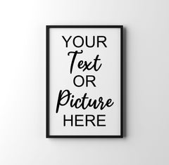 Custom Framed Poster Black, Custom Faceless Portrait, Print Sign, Custom Text On Frame, Custom Portrait, Family Portrait Illustration