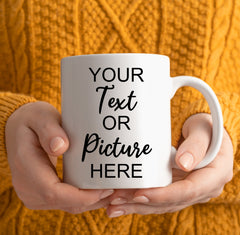 Custom Design Mug, Design Your Own Mug For Men And Women Birthday Gift, Personalized Mug, Black Mug Gift, Coffee Mug White, Customizable Mug