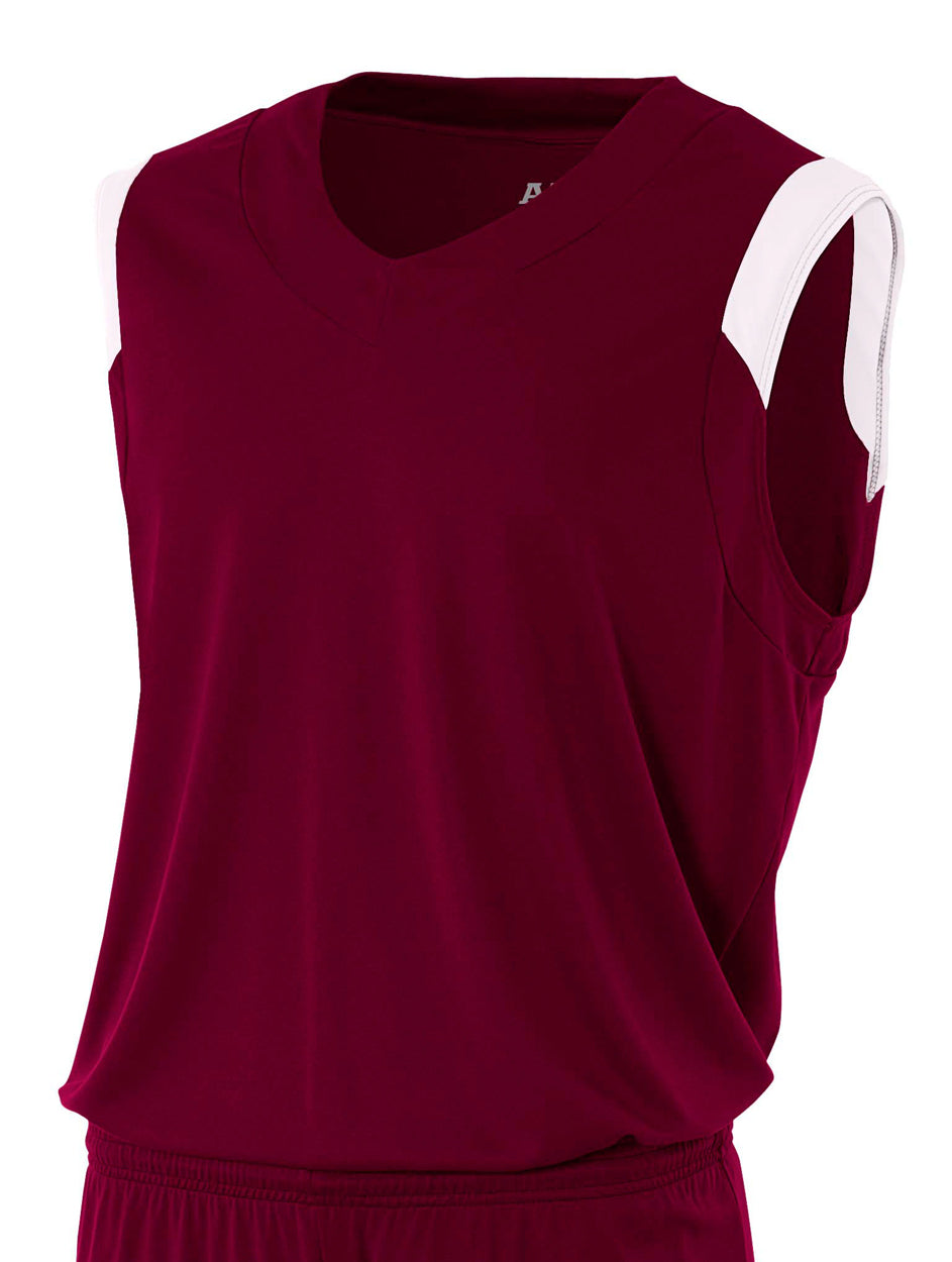 N2340 Maroon White, front view