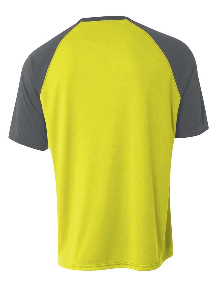 NB3373 Safety Yellow/Graphite, back view