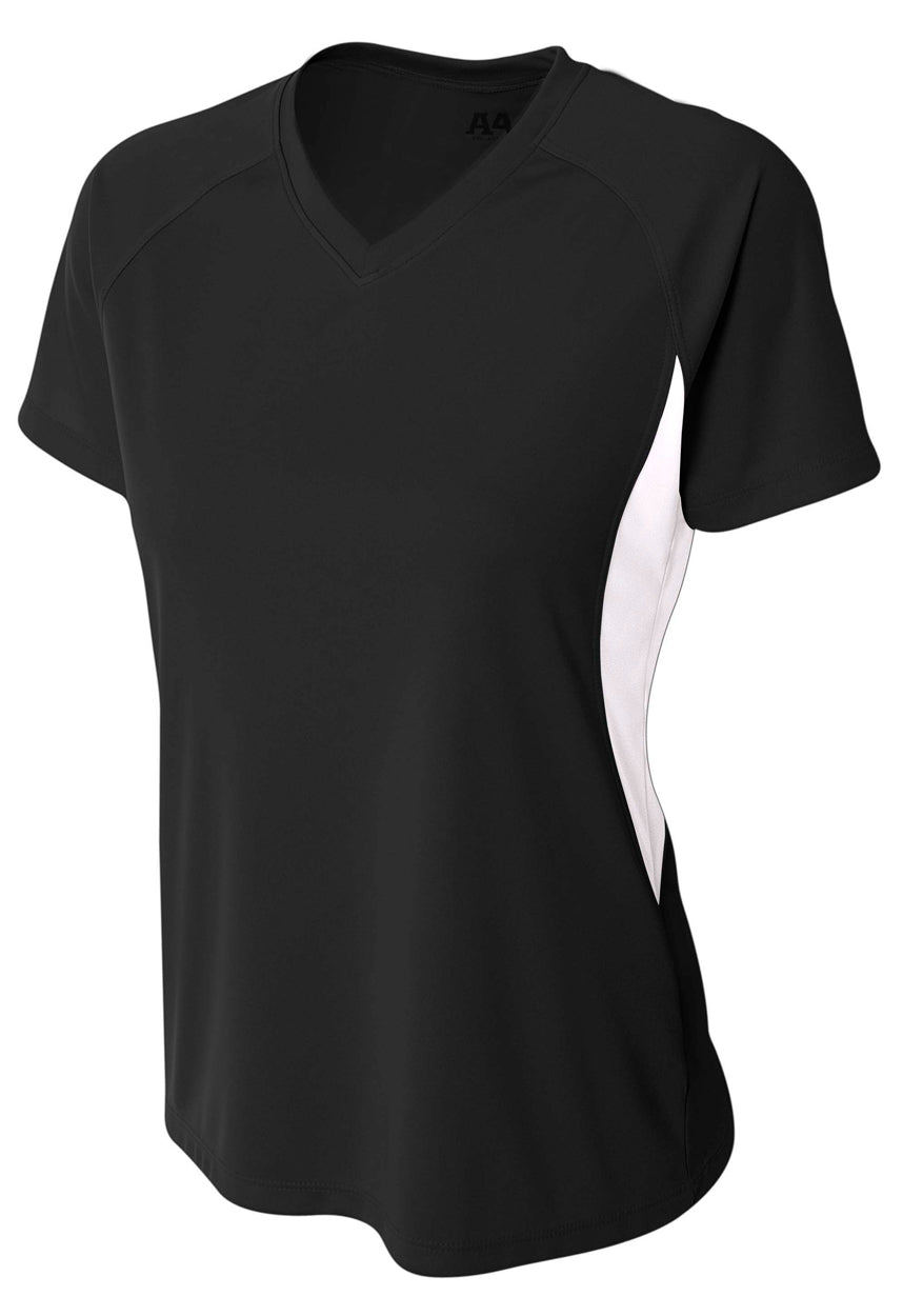 A4 Color Block Performance V-Neck - Black/White front