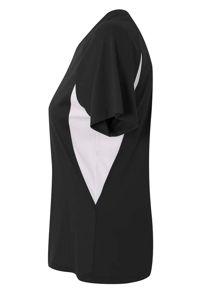 A4 Color Block Performance V-Neck - Black/White side