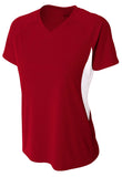 A4 Color Block Performance V-Neck - Cardinal/White front