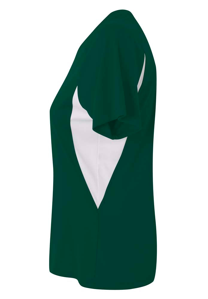A4 Color Block Performance V-Neck - Forest/White side