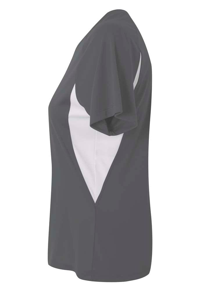 A4 Color Block Performance V-Neck - Graphite/White side
