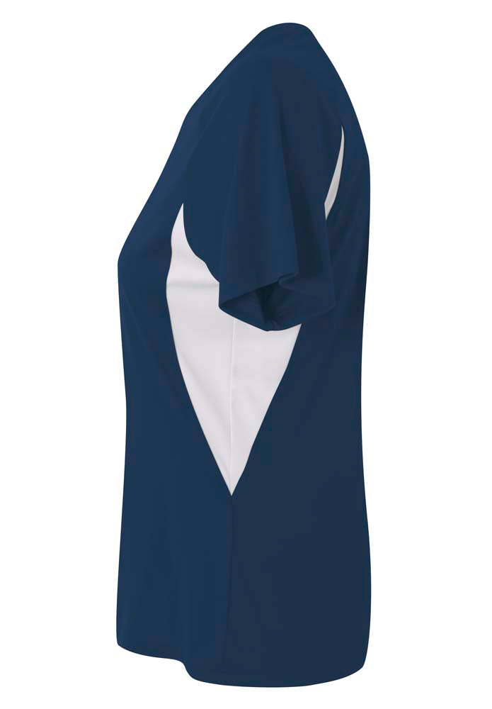 A4 Color Block Performance V-Neck - Navy/White side