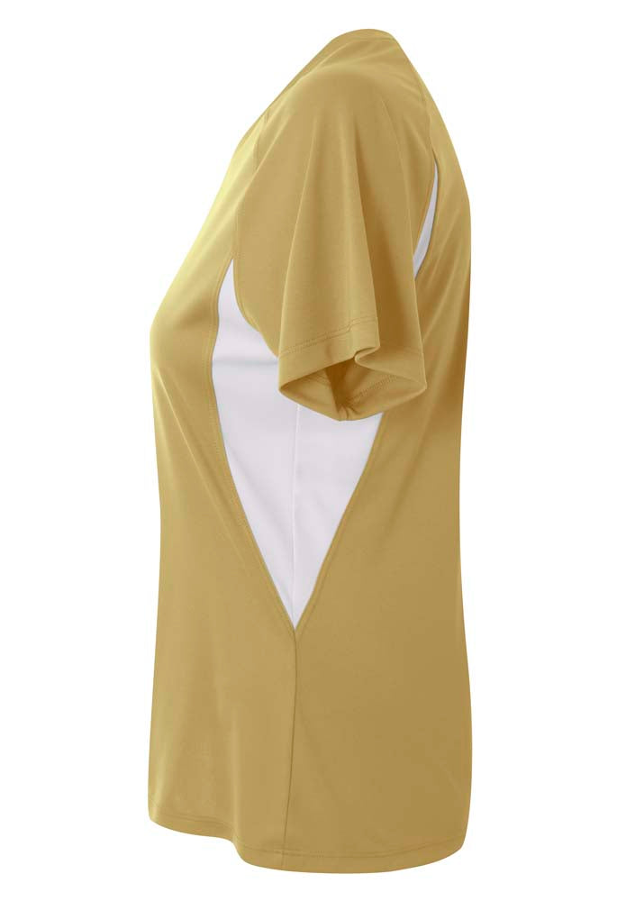 A4 Color Block Performance V-Neck - Vegas Gold/White side