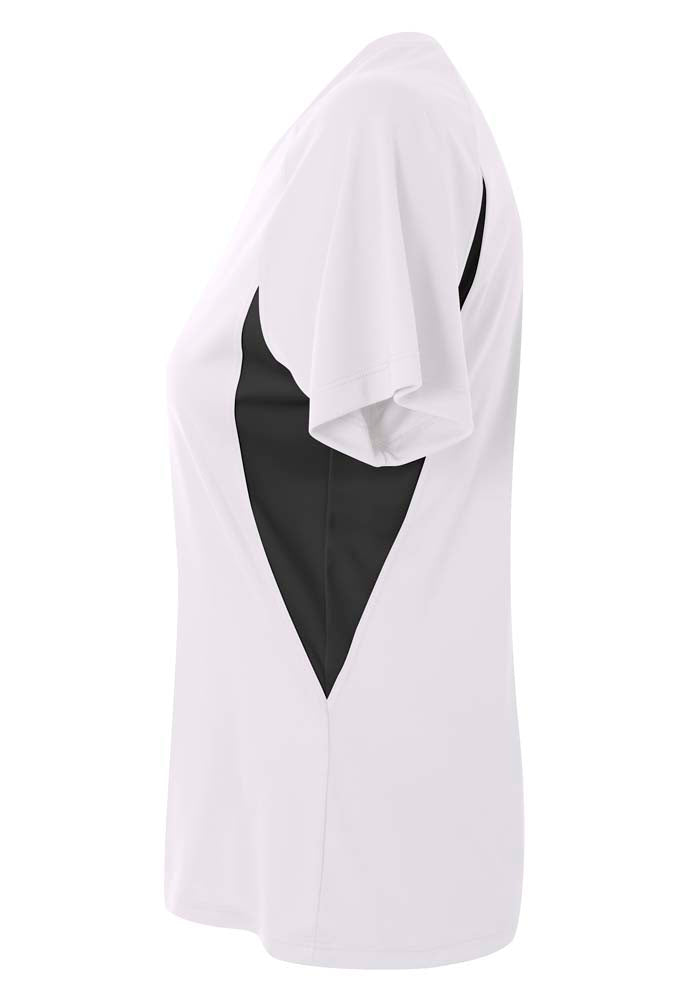 A4 Color Block Performance V-Neck - White/Black side