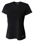 A4 Short Sleeve V-Neck Bird's Eye Mesh Tee - Black front