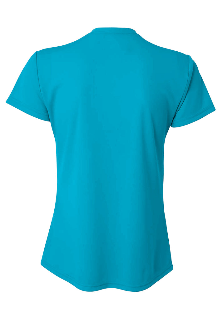 A4 V-Neck Bird’s Eye Mesh Tee - Electric Blue back