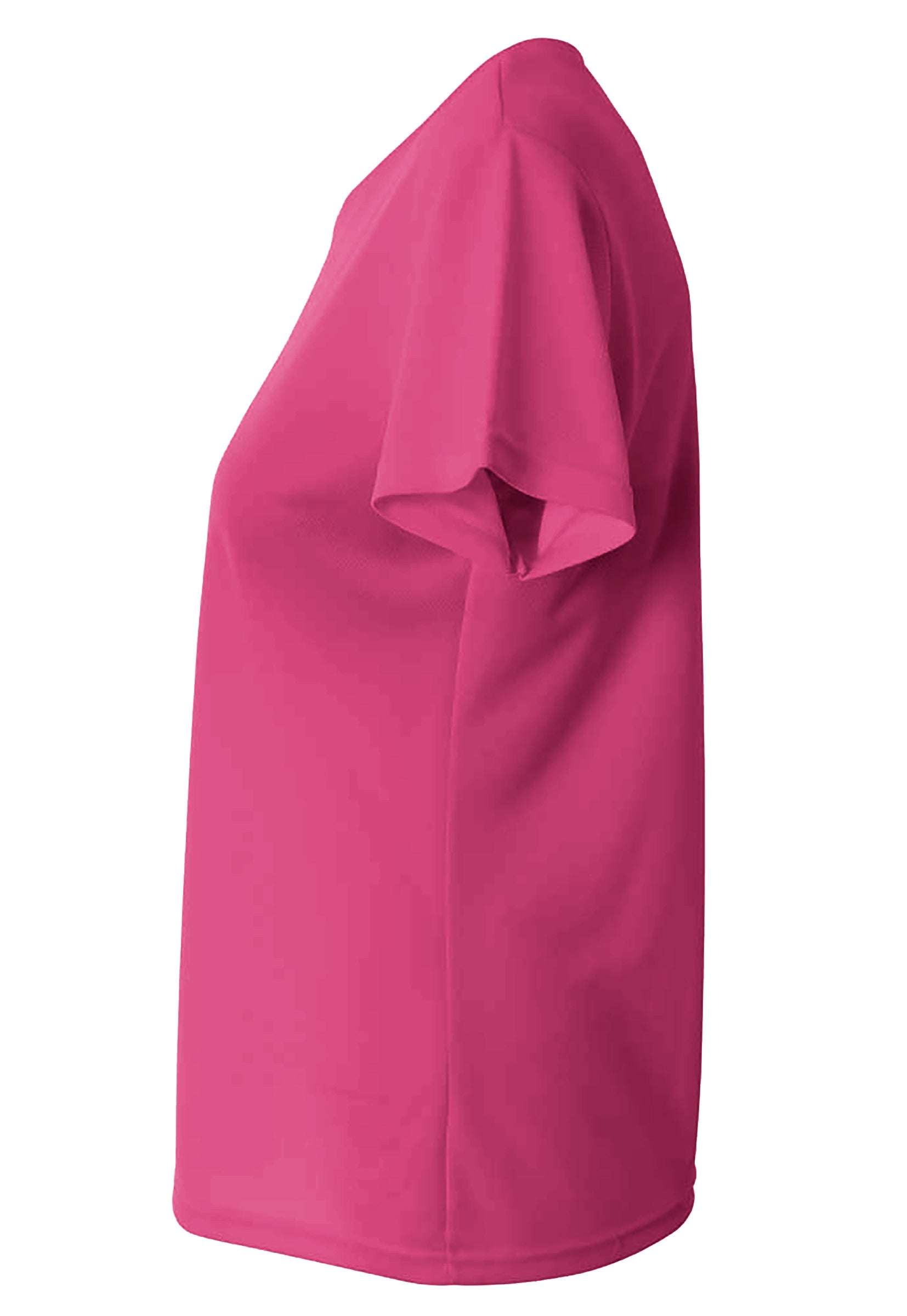 A4 V-Neck Bird’s Eye Mesh Tee - Fuchsia side