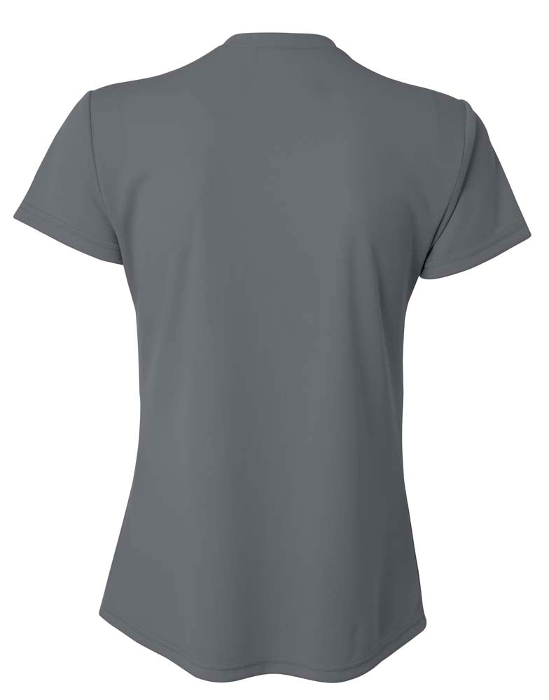 A4 V-Neck Bird’s Eye Mesh Tee - Graphite back