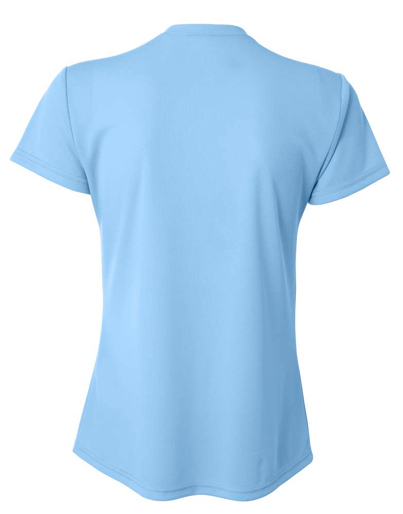 A4 V-Neck Bird’s Eye Mesh Tee - Ltblue back