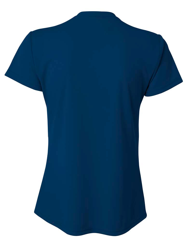 A4 V-Neck Bird’s Eye Mesh Tee - Navy back