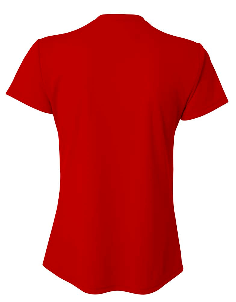 A4 V-Neck Bird’s Eye Mesh Tee - Scarlet back