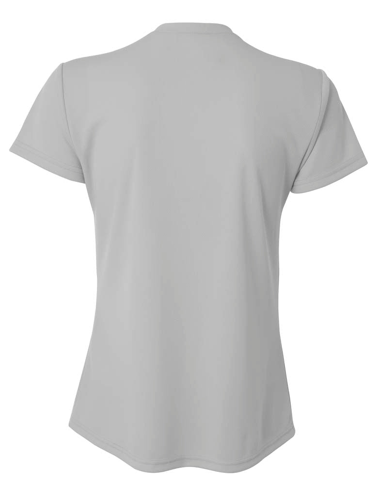 A4 V-Neck Bird’s Eye Mesh Tee - Silver back