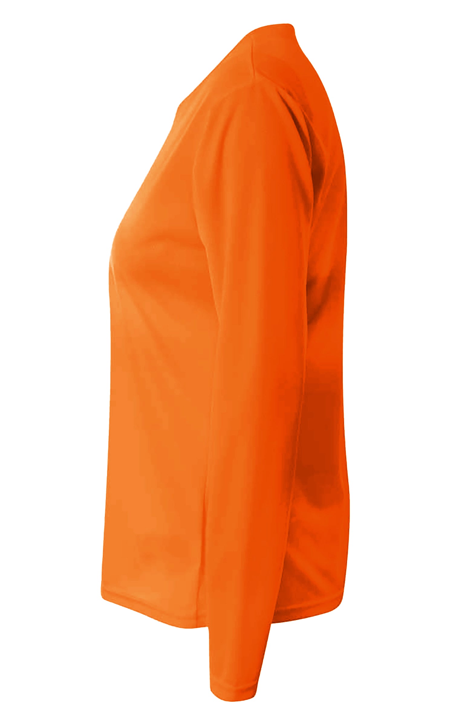 A4 Long Sleeve V-Neck Bird's Eye Mesh Tee - Athletic Orange side