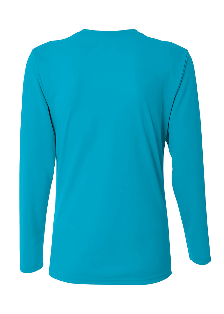 A4 Long Sleeve V-Neck Bird's Eye Mesh Tee - Electric Blue back