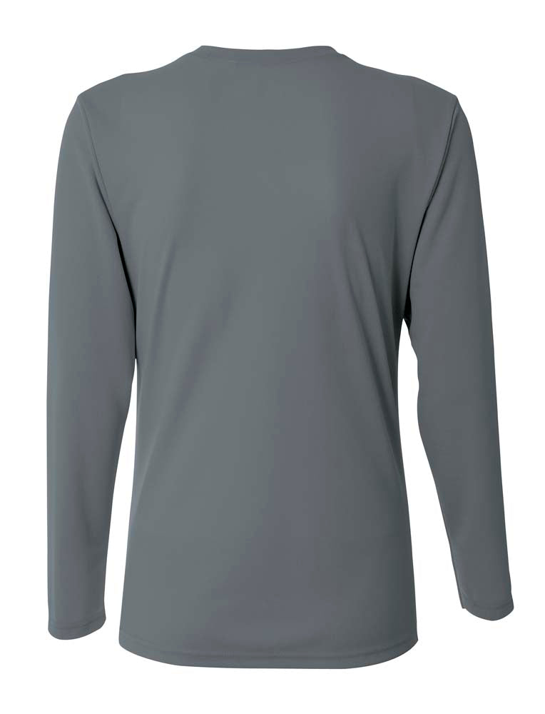 A4 Long Sleeve V-Neck Bird's Eye Mesh Tee - Graphite back