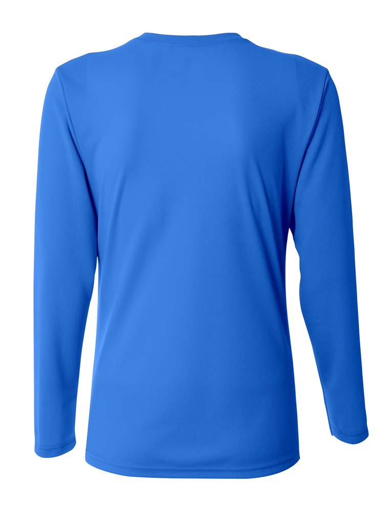 A4 Long Sleeve V-Neck Bird's Eye Mesh Tee - Royal back