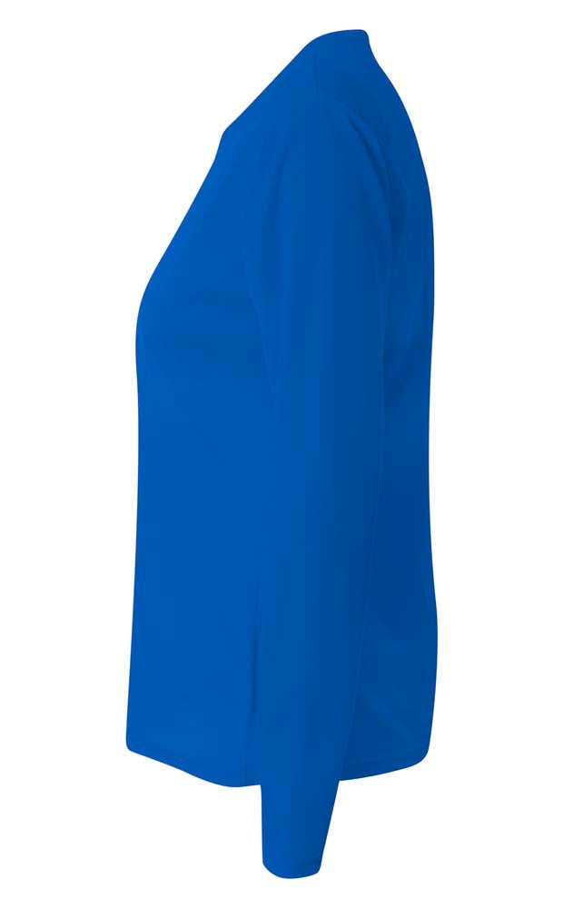 A4 Long Sleeve V-Neck Bird's Eye Mesh Tee - Royal side